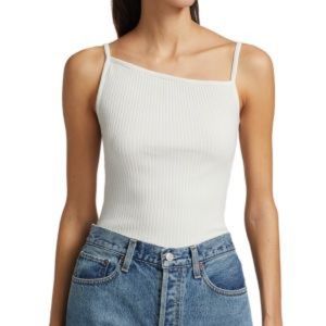 Agolde Priya Asymmetric Ribbed Tank Size Small